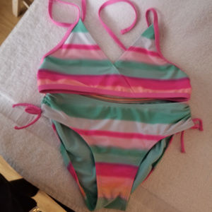 SO Carribbean stripe bikini in Girls size L